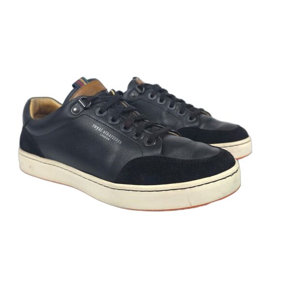 ROYAL ALBARTROSS Knightfox Spikeless Golf Shoes Black Leather Minimal Preppy 7 - Picture 2 of 9
